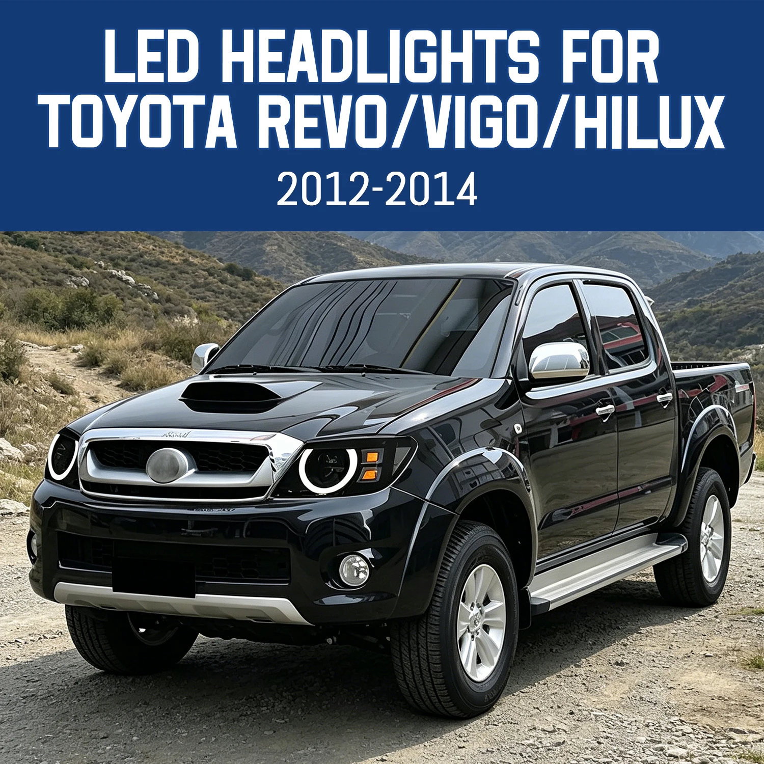 HCMOTIONZ Full LED Headlights for 2012-2014 Toyota Hilux Vigo Revo Sequential Turn Signal Startup DRL Head Lights Assembly Pair