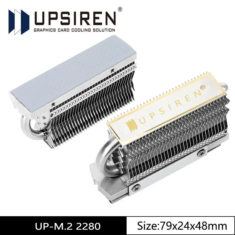 

UPSIREN 2280 M.2 SSD Solid State Drive Radiator Full Electroplating Reflow AGHP Heat Pipe Double-layer Thermal Pad