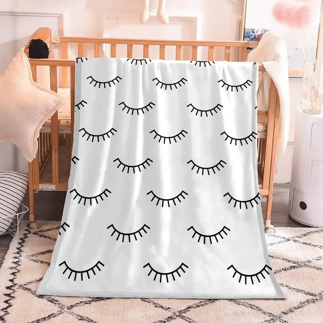 Lash Blanket, Black and White Throw Blanket, Lash Room Decor Blanket Soft Cozy Warm Bed Couch Blanket,Lash Bed Esthetician Gifts