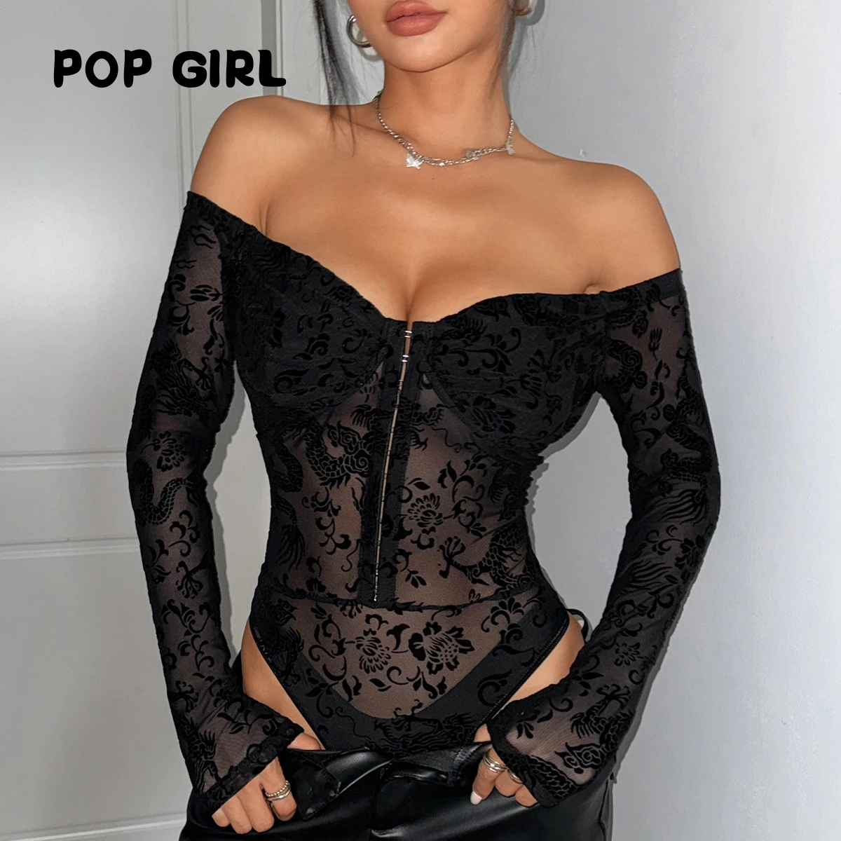 

Классический комбинезон с узором «Дракон тысячелетия», на пуговицах, сексуальный, приталенный, прозрачный, на одно плечо, с высокой талией, короткие шорты