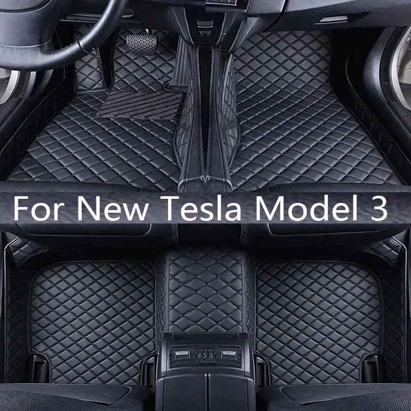 

For 2024 New Tesla Model 3 Highland TPE Floor Mats Custom Fit All Weather Frunk Trunk Cargo Mats Floor Lines Inner Protector