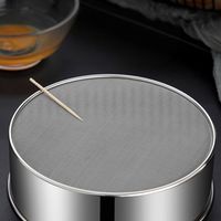 Round Flour Sieve Stainless Steel Silver Flour Sifting Sieve 15/20/25/30cm Ultra-fine 60 Mesh Handhold Strainer Sifters