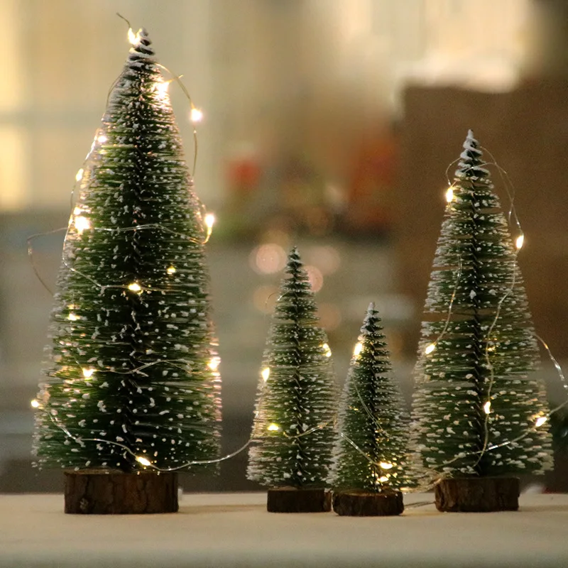 Mini Christmas Tree 10/15/20/25cm/cm/35/40cm DIY Pine Needle Decoration Christmas Tree Ornaments Festival Supplies