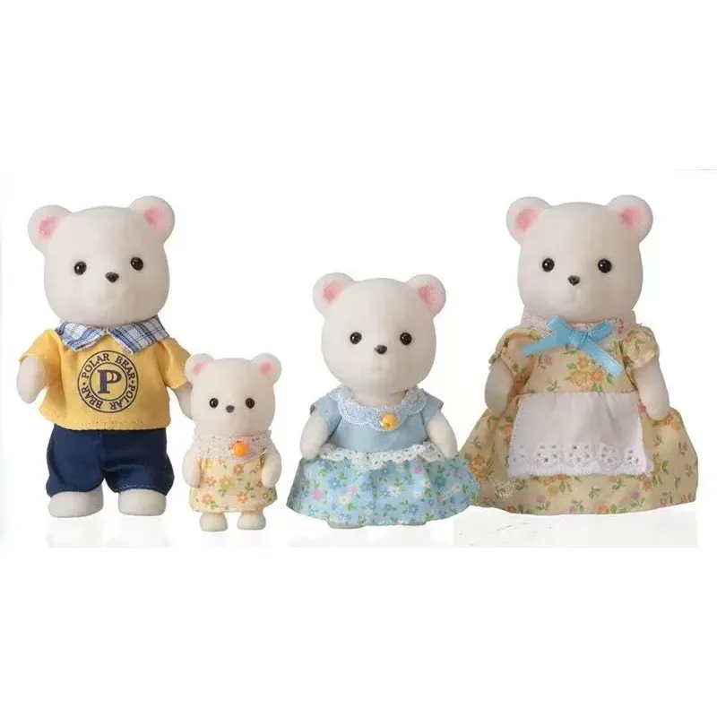 

Sylvanian Families Calico Critters Toys Figures Ternuwheels Casa Anime Toys for Girls Ternurines Cute White Bear Family Toy Girl