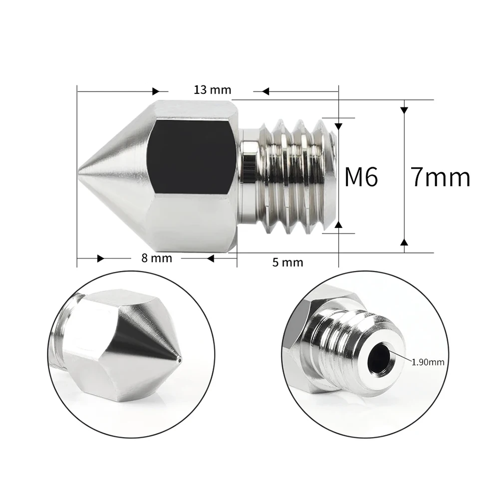 Swiss MK8 Nozzle M6 Thread for 1.75MM Filament 3D Printers Hotend J-head For Cr10 Heat Block Ender 3 Hotend Top Quality Brass