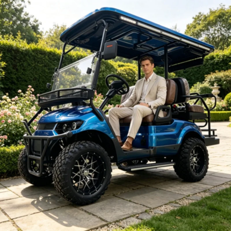 72V 4 Person Golf Cart 4 Seater Electric Golf Cart/Electric Golf Buggy Car With 12-Inch Off-Road Tires Free Custom Body Color