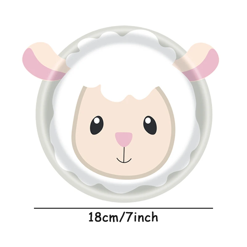 10Pcs 7inch Farm Animal Party Utensils Dining Plate Cow Sheep Pig Chicken Animal Farm Party Supplies image 6
