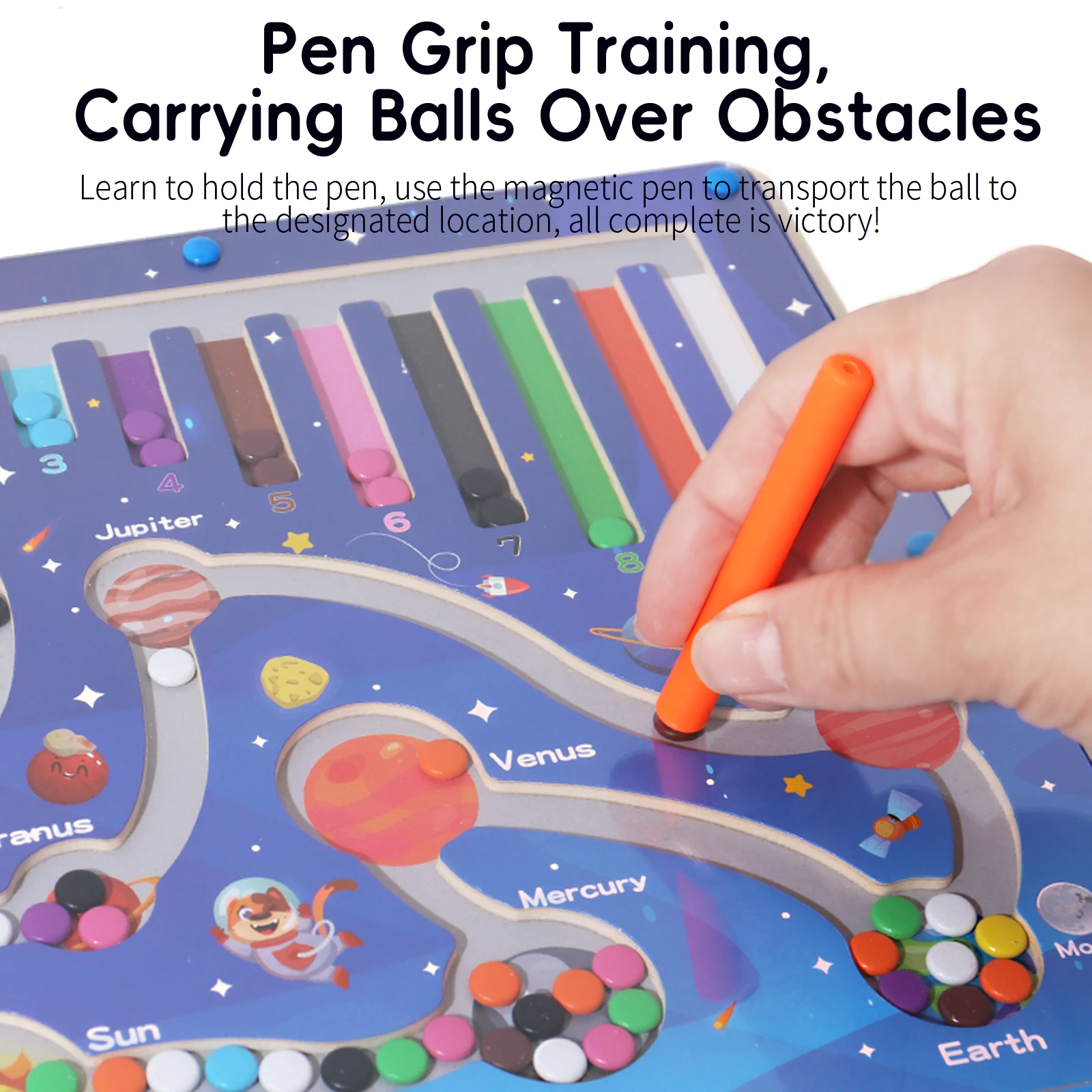 Labyrinthe magnétique en bois de couleur et de chiffres, jouets d'apprentissage précoce, jouets Montessori de correspondance des couleurs, cadeaux pour enfants