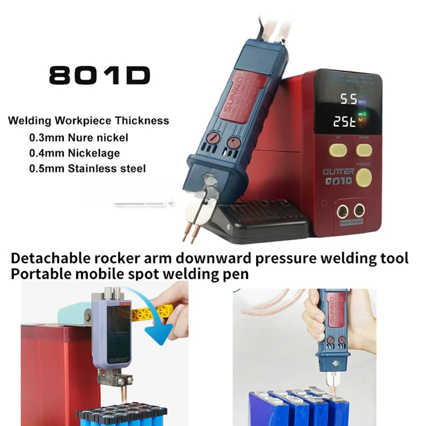 For 801D Spot Welder Household DIY Capacitor Energy Storage 18650 Battery Spot Welding Mobile Phone Battery Repair