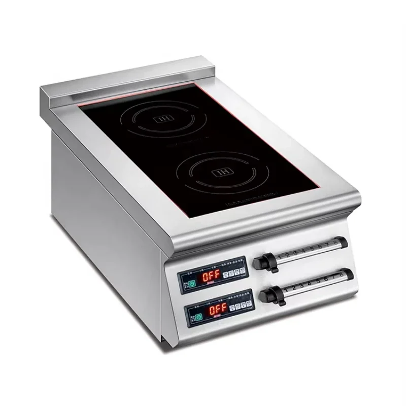 

Commercial desktop induction cooker high power dual induction restaurant cooking equipment