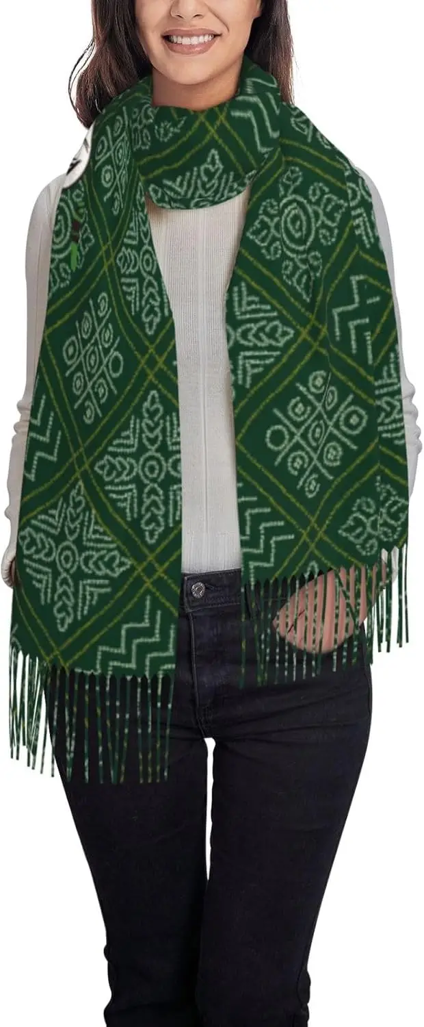 San Judas Tadeo Blanket Scarf Green Mexican Shawl Scarf Women Luxury Holiday Christian Print One Size Designer Scarf