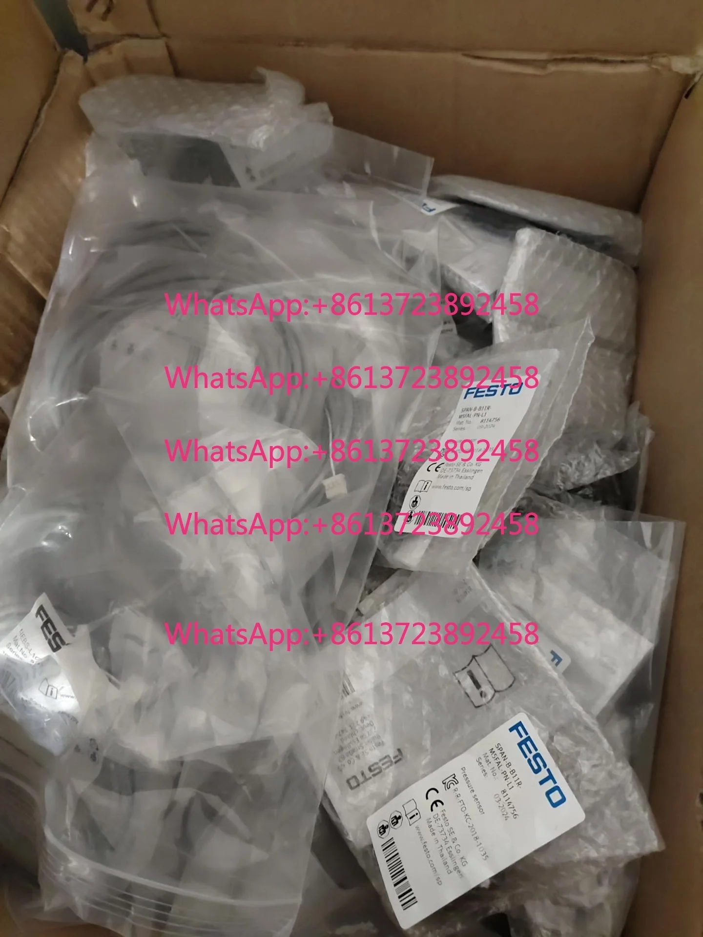 FESTO Pressure Sensor, Order Nos. 8114766, 8114751 SPAN-B-B2R-G18M-PN-L1+2.5S