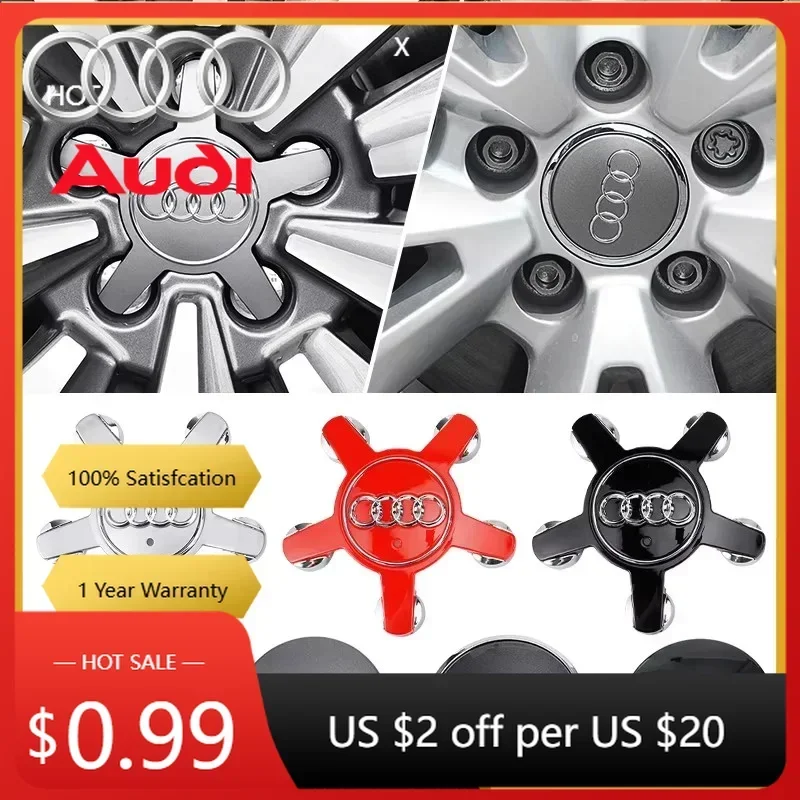 

Новые колпаки на колеса 2025 года для Audi, 4 шт., 60 мм, 61 мм, 68 мм, 69 мм, центральные колпаки для Audi A1 A2 A3 A4 A5 A6 A7 A8