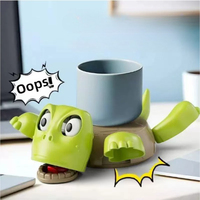 Cute Funny Turtle Coaster Pressing Googly Eyes Limbs Open Mat Creative Decoration Quirky Panicked Turtle Ornament Stress Relieve