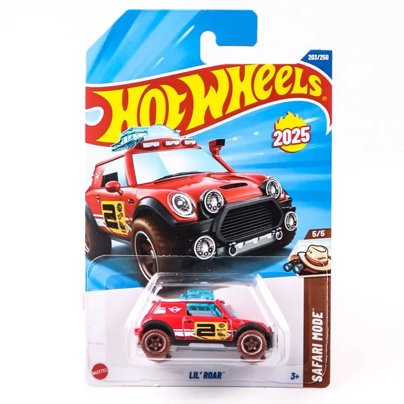 2025K Original Hot Wheels coche LIL ROAR juguetes para niños 1/64 vehículos fundidos modelo de Metal modo Safari Brinquedo Carro regalo de cumpleaños