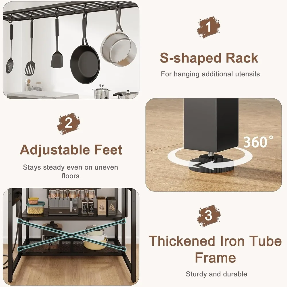 Kitchen Island With Storage, Bakers Rack With Storage, Island Table for Kitchen, Large Kitchen's Islands Table, furnitures