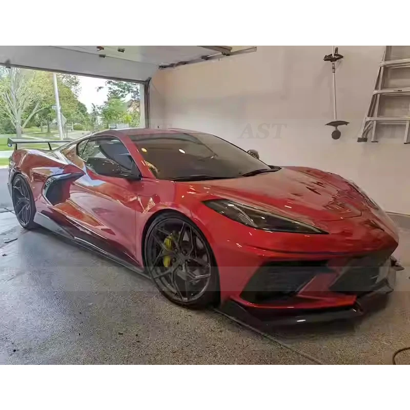 ل تشيفي كورفيت C8 Z06 ألياف الكربون التنانير الجانبية التنانير الجانبية تمديد الشفاه الجسم أطقم اكسسوارات السيارات