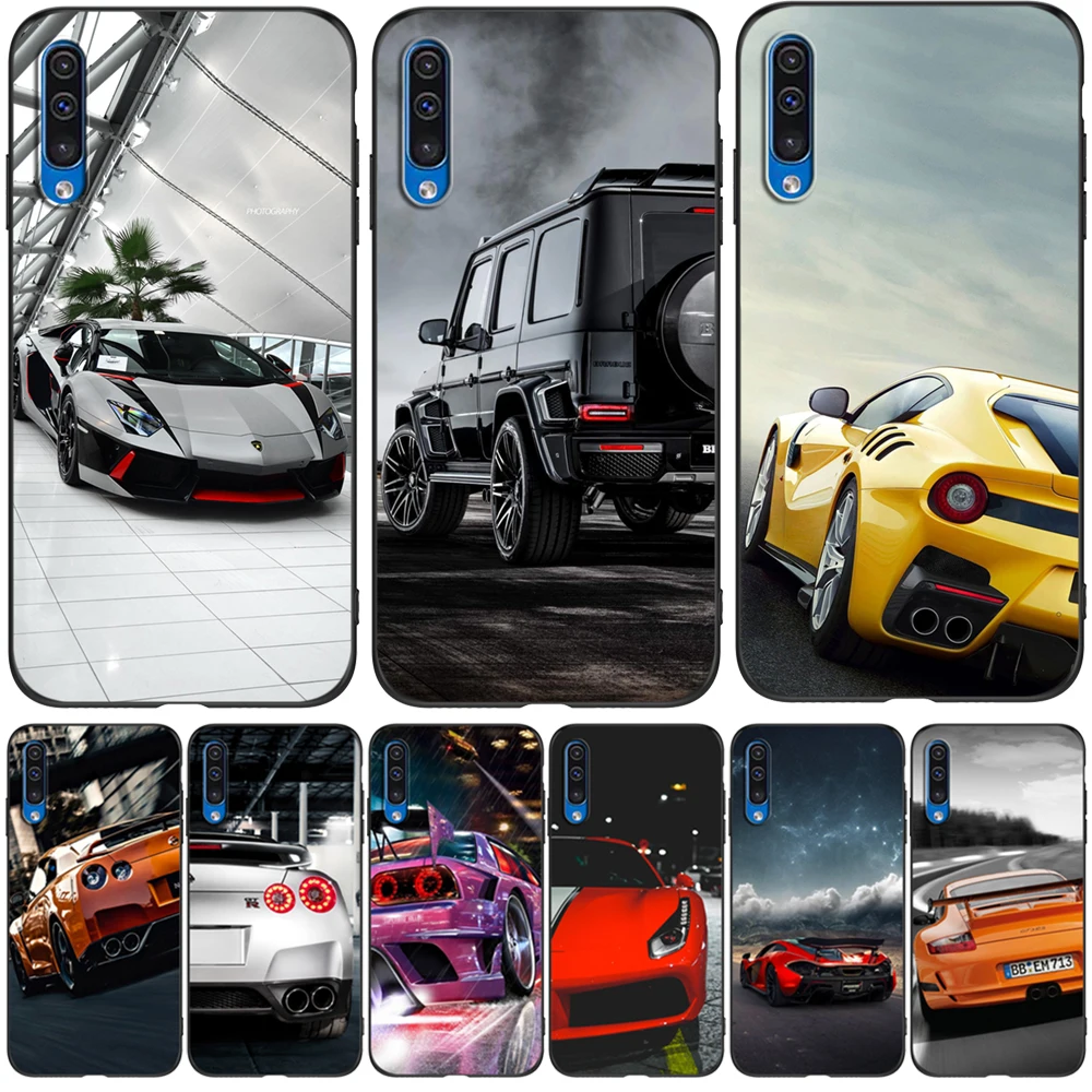 For Samsung Galaxy A50 A50S A30S Case Phone back Cover black tpu case sport race car