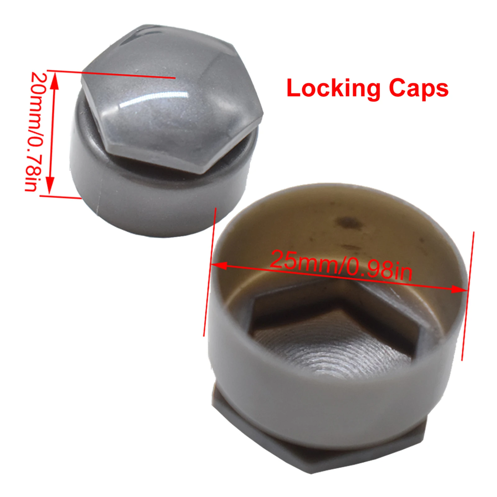 24x Car Wheel Nut Caps Accessories Auto Tyre Hub Screw Anti-Rust Protection Vehicle Bolts Studs Cover Gray For Audi A4 A6 Q3 Q5