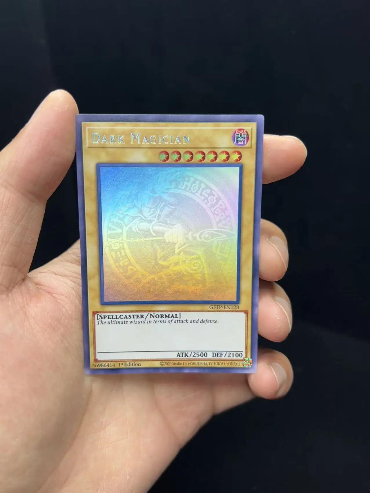 

Yu Gi Oh! Ghosts From the Past Dark Magician GFTP-EN128 Holographic Rare/HR TCG DIY Customize Game Card (Non-Original)