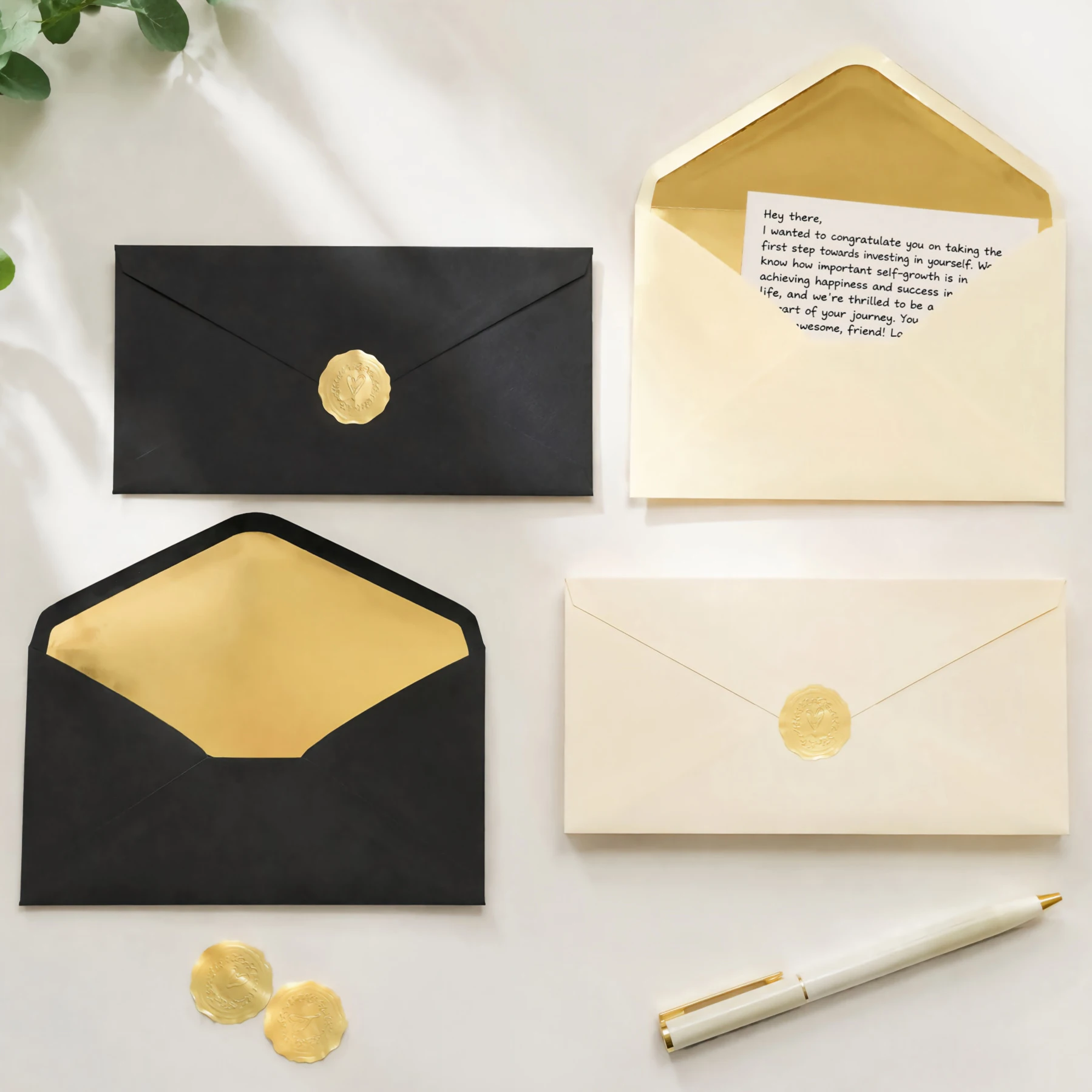 30pcs/lots Black 105x241mm Envelopes for Wedding 200g Paper High-grade Invitation Business Stationery Supplies Storage Bag