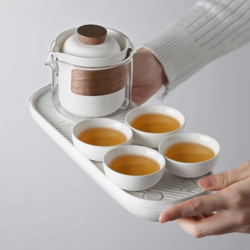 Outdoor Travel Tea Set Portable Camping One Person Drinking Tea Brewing Cup Kung Fu Tea Table Complete Set