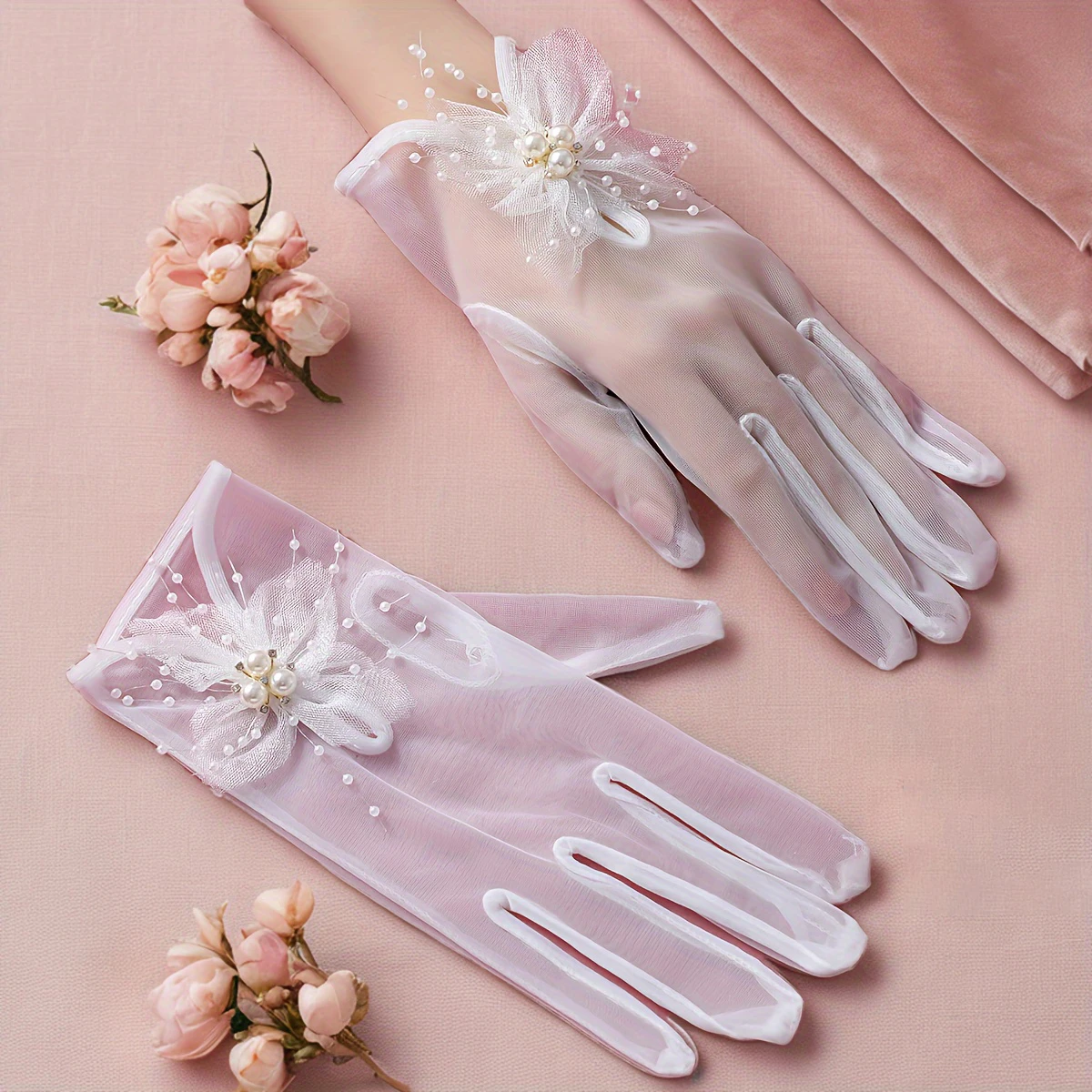 Bridal Gloves Full Of Elegant Style Ladies' White Tassel Dress Up Gloves Suitable For Party