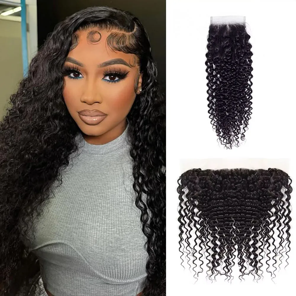 

8-22 дюйма, глубокая волна, 13X4, кружевной фронтальный предварительно выщипанный парик из 100% бразильских человеческих волос Remy, 4x4, кружевная застежка, плотность 150% для женщин