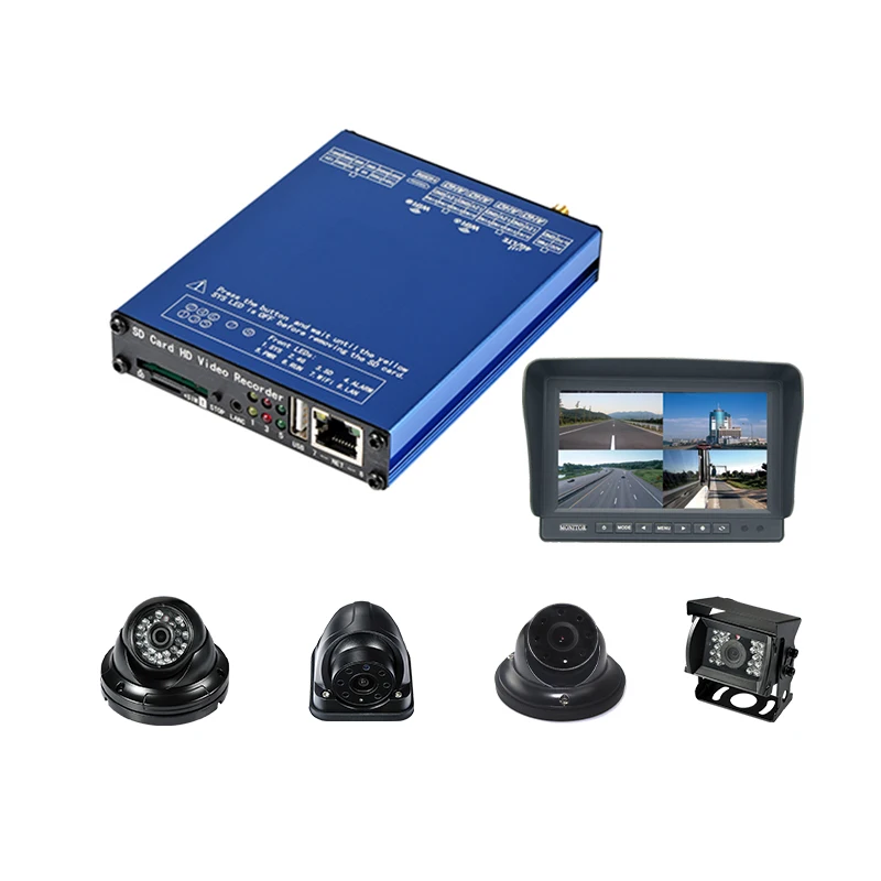 8-32V 4Channel 1080P HD Video MDVR, 4G SIM Card Portable Mini Size AHD Camera SD Card Vehicle Mobile DVR