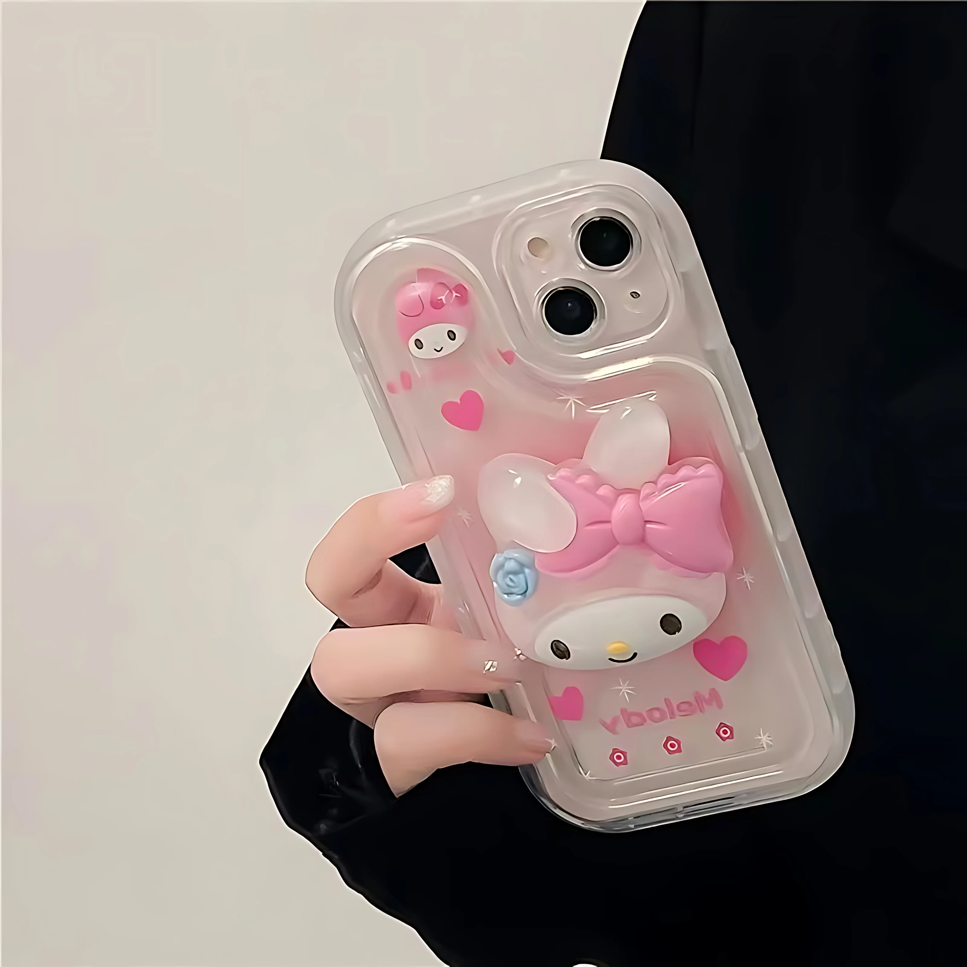 Sanrios Cute Melody With Bracket Phone Case For Samsung Galaxy A55 A35 A15 A54 A34 A24 A14 A13 A73 A53 A33 A23 4G 5G Back Cover - náhled 4