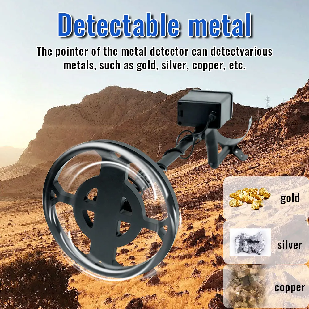 Detector de Metales Detector de profundidad subterránea rastreador ajustable Detector de metales Cazador de tesoros excavador de oro localización precisa TC-200