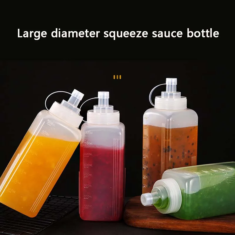 

800/1000ml Plastic Squeeze Sauce Bottle Dustproof Household Kitchen Seasoning Bottle Ketchup Olive Oil Bottles Kitchen Gadget