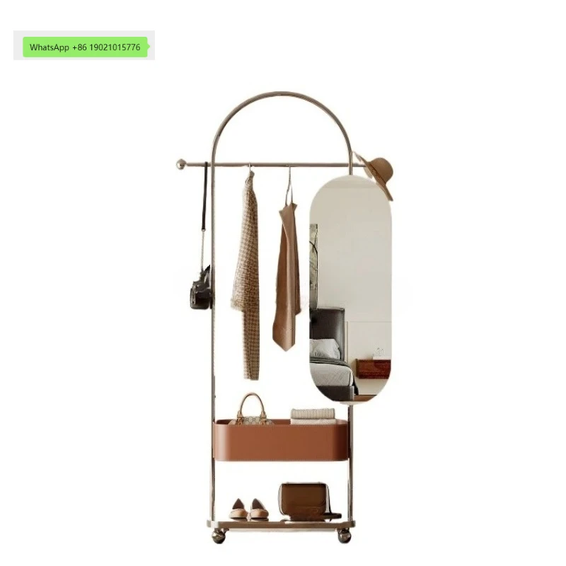 ZYY removable full-length mirror coat rack integrated multi-functional stainless steel bedroom hanger