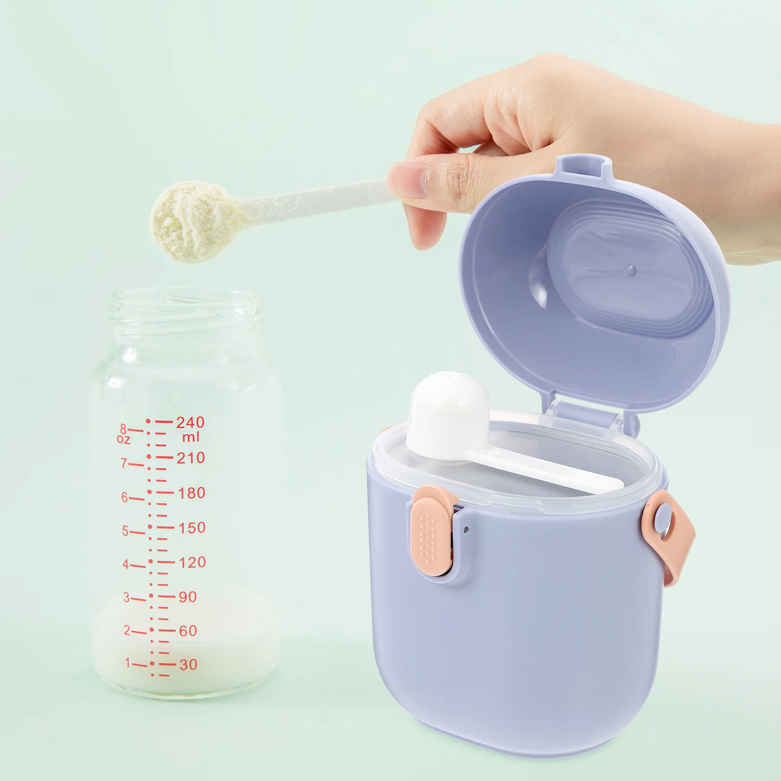 

Baby Formula Dispenser Milk Powder Box Leakproof Storage Case with Separate Spoon Large Capacity Portable Container for Travel