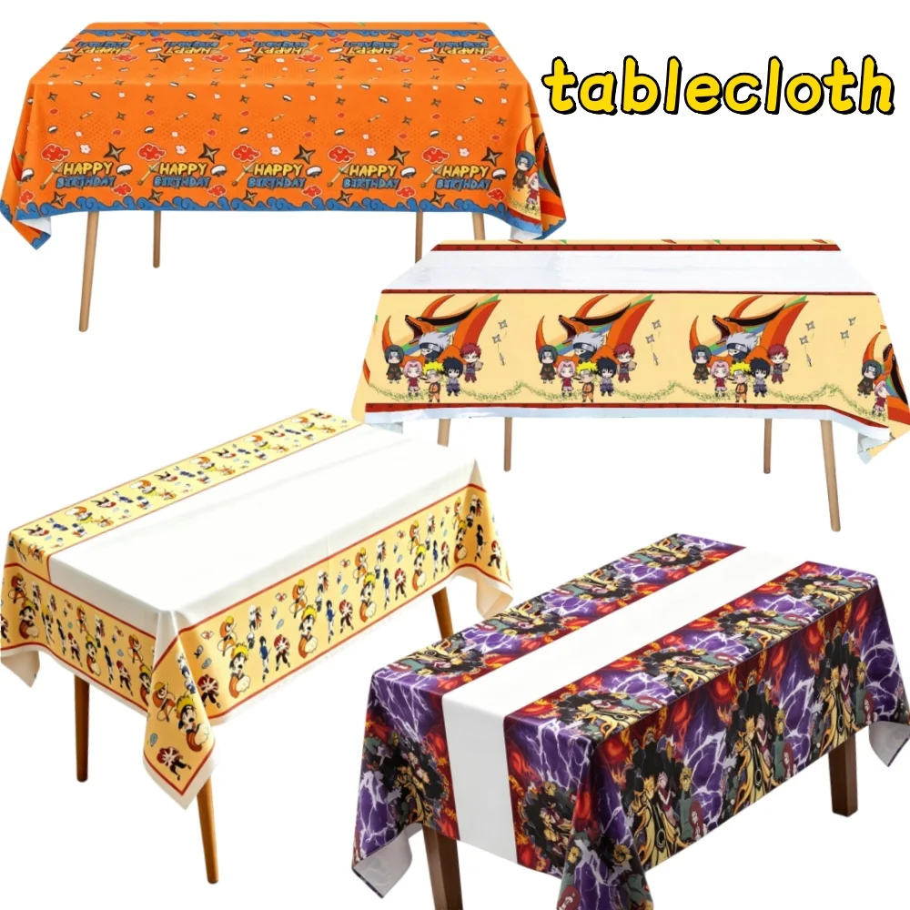 

Anime Narutoed Multi-Style 108*180CM Tablecloth Set Happy Birthday Party Decoration Boys Favors Shower Decord Accessories Gifs