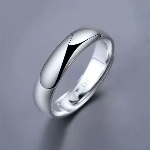 Buyee 925 Sterling Silver Couples Ring Elegant Can Engrave Name &amp; Date Open Ring for Women Men Classic Fine Jewelry Circle
