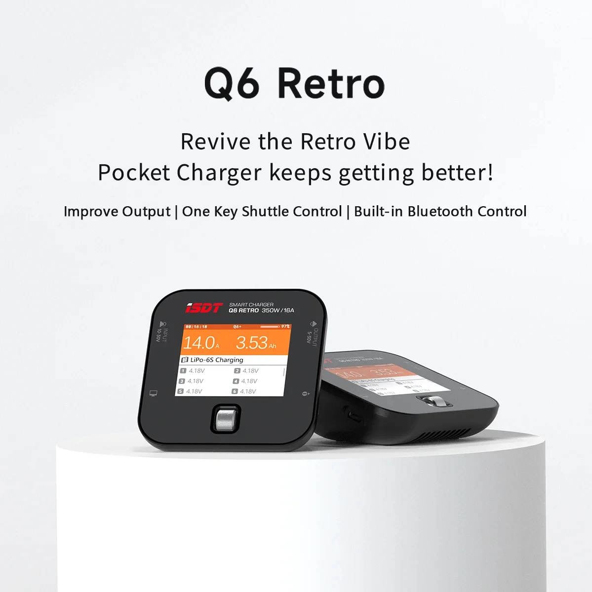 ISDT Q6 Retro 350W 16A DC Lipo Battery Balance Charger Discharger 2.4inch IPS Display for 2-6S Battery LiFe/LiPo/LiHV Rc Model - Image 2