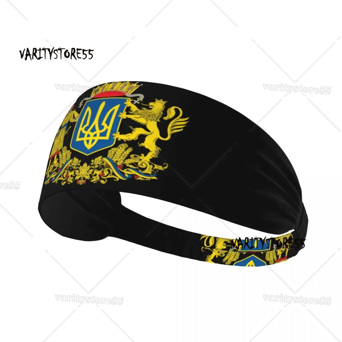 

Custom Coat Of Arms Ukraine Sports Headbands for Tennis Non Slip Stretchy Ukrainian Flag Moisture Wicking Sweatband Men Women