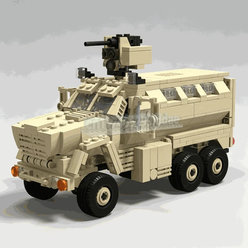 521PCS Armored Vehicle Model MOC Creative Defense Truck Building Blocks DIY Assembly Educational Toy Collectible Display Gifts