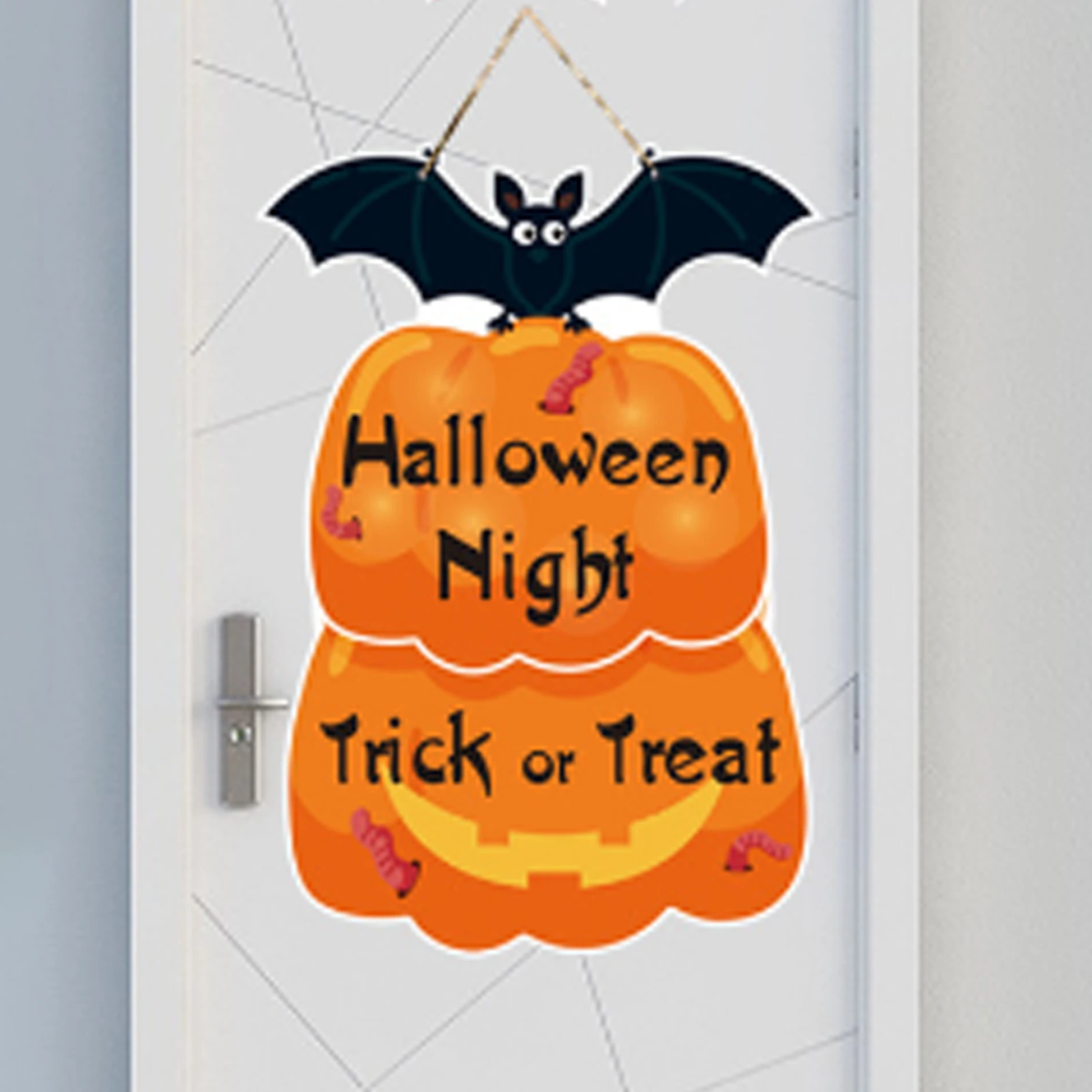 New Hot Halloween Dool Hanging Sign with Ghost Pumpkin Design Safe Material Suitable for Home Hotel Front Door