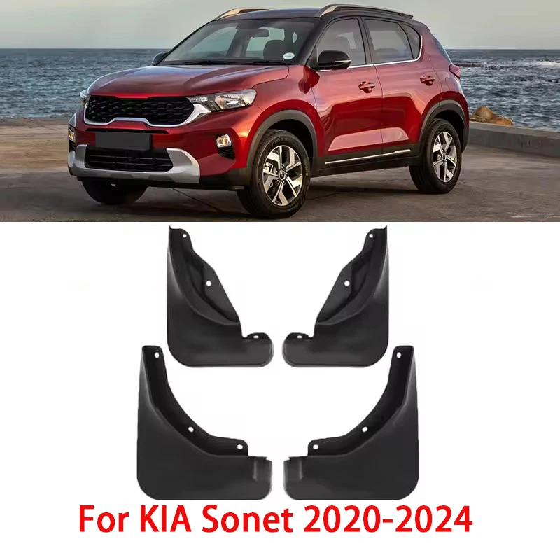 

4Pcs/Set Car Wheel Mudguards Fit For KIA Sonet 2020-2024 Auto Exterior Protective Accessories Black Fender automobile Mud Flaps