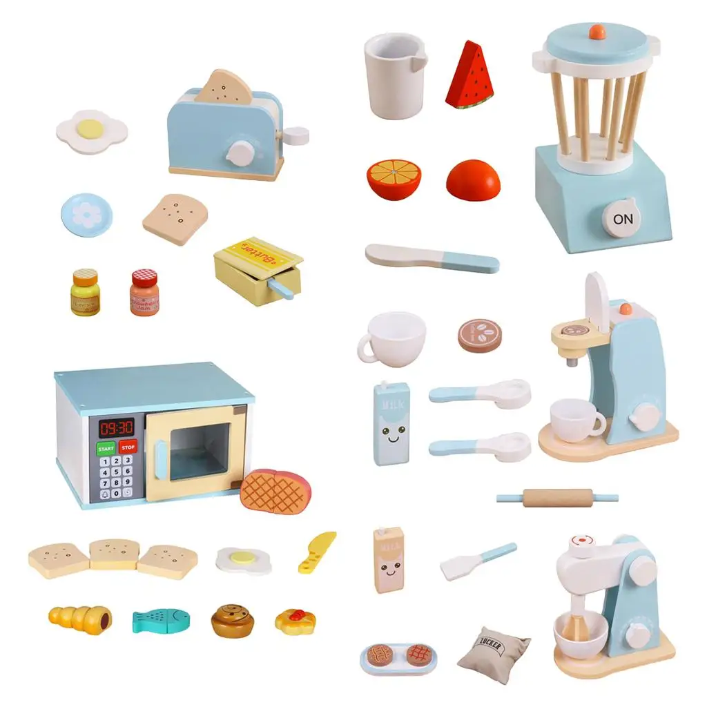 Children Kitchen Pretend Play Toy Miniature Food Wooden Kitchenware Gifts