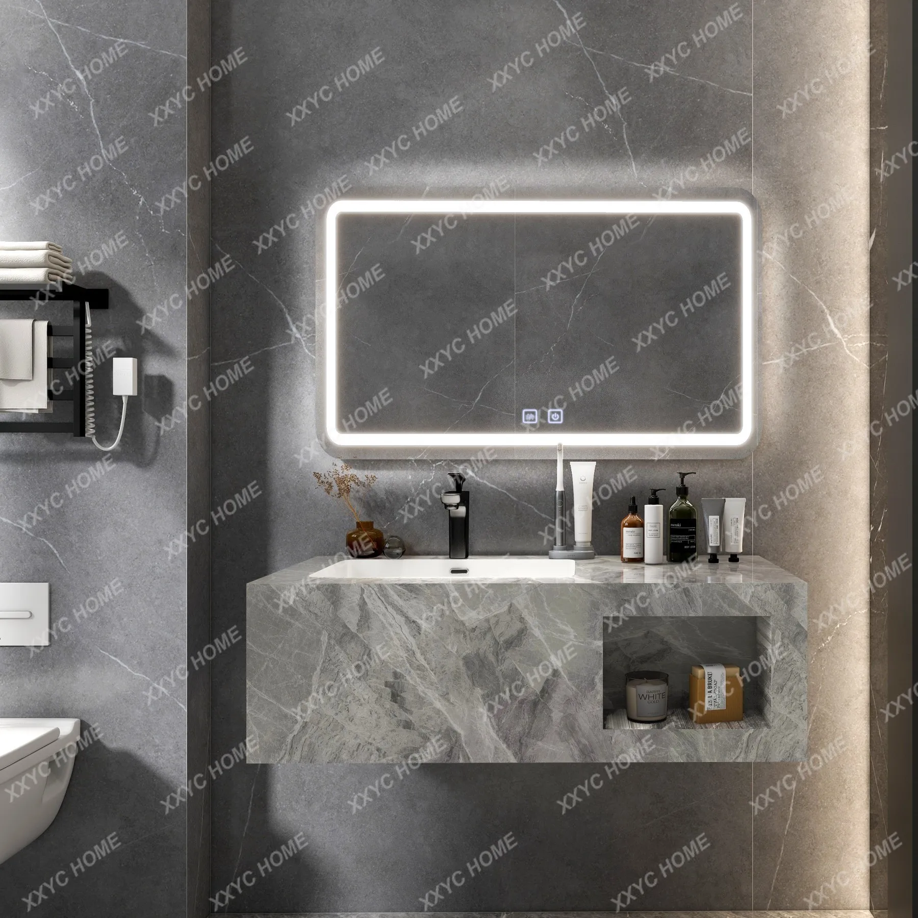 Y Light luxury integrated wash basin slate
