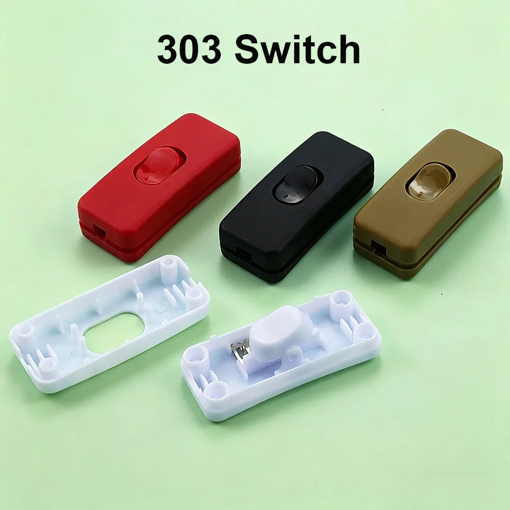 2PCS 303 Boat Type Switch 250V 2A Midway Rocker Button Switch Suitable For Desk Lamp Floor Lamp Fan Lamp Electric Light