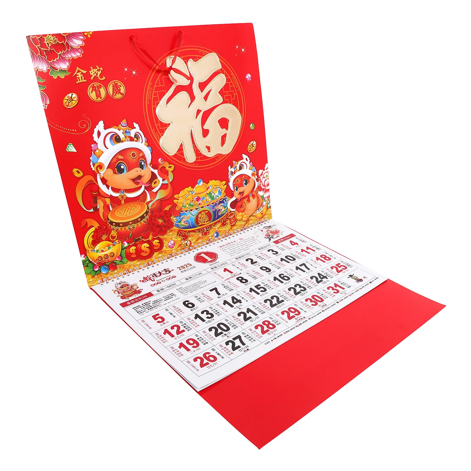 

2025 Year Of Snake Chinese Style Hanging For Home Office Clear Printed Lunar Wall Calendar Holiday Schedule Sturdy Daily Monthly
