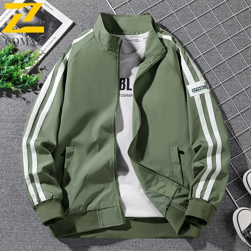 

COMXZ 2025 Мужская куртка с воротником-стойкой, повседневное пальто, ветровка, модная спортивная универсальная модная студенческая верхняя одежда