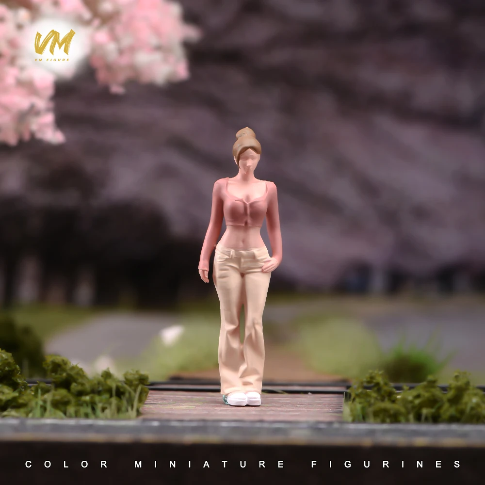 Bemalte Miniaturfigur 1/64: Sonniges, hübsches Mädchen im Bikini – Schönheit für die urbane Landschaftsgestaltung – Requisiten für Modellfahrzeuge und Deko-Puppen – Detail 5