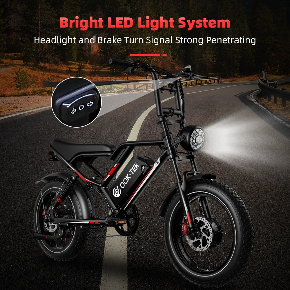 2000W Dual Front‑Rear Wheel Drive E‑Bike 20 Inch Fat Tire Off‑Road Electric Bicycle 48V 25Ah Hydraulic Brake Shimano 7‑Speed Front Rear Suspension view 5