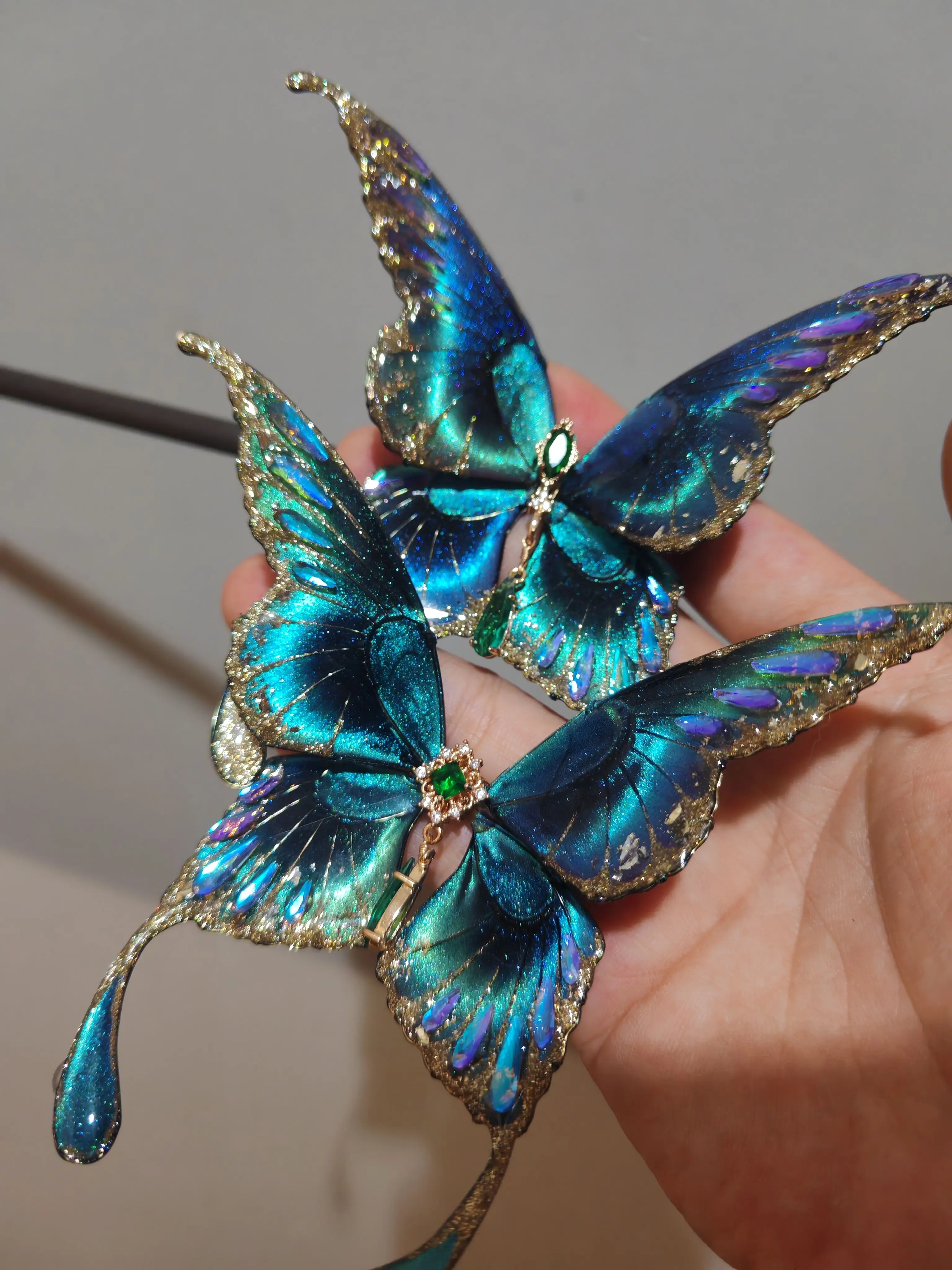 

Butterfly Aesthetics Original Flower Liquid Butterfly Jewelry Ring Earrings Necklace Brooch