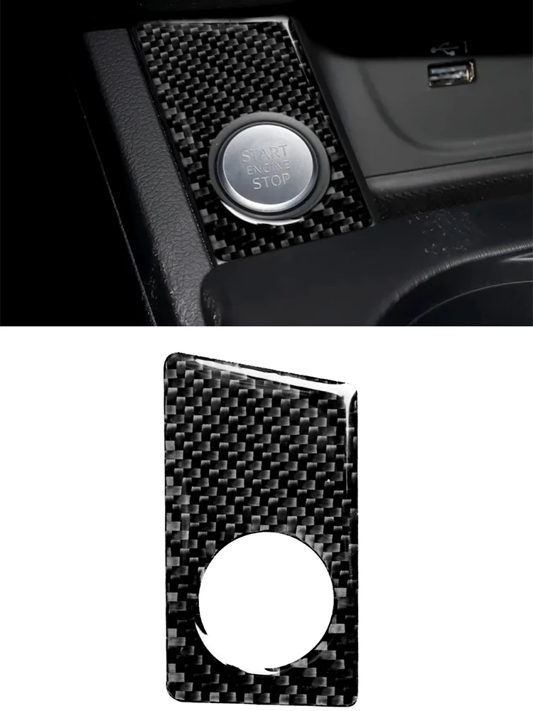 

Engine Start Stop Button Panel Decoration Cover Trim Sticker for Audi A4 B9 2017-2023 Car Accessories Carbon Fiber